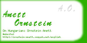 anett ornstein business card